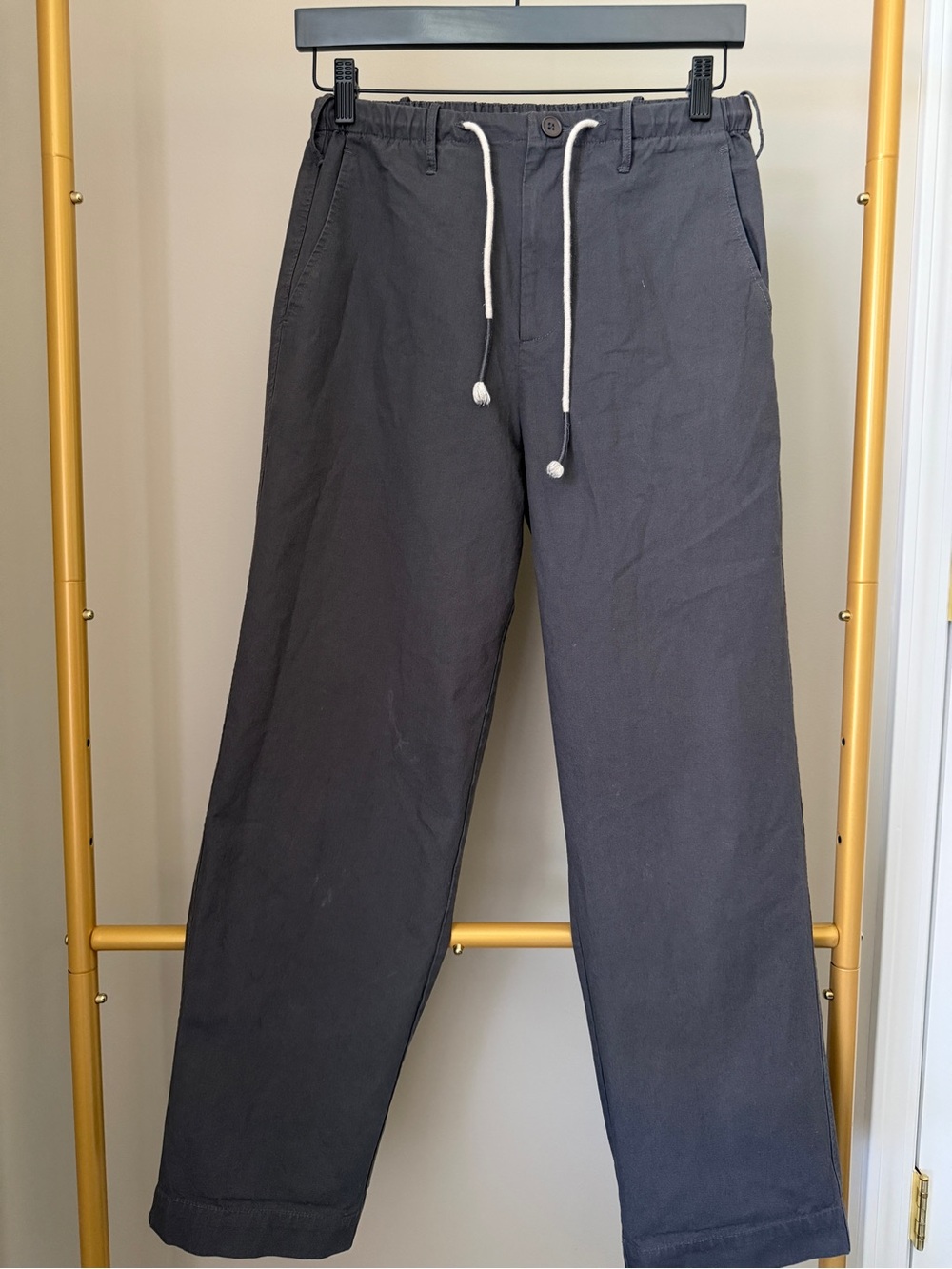 Zara Men's Dark Gray Oversized Linen Blend Pants Size Small